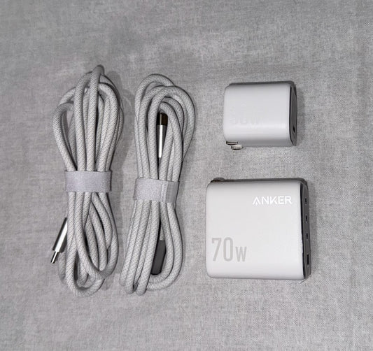 ANKER 70W & 30W GaN Chargers + 2 USB-C Cables