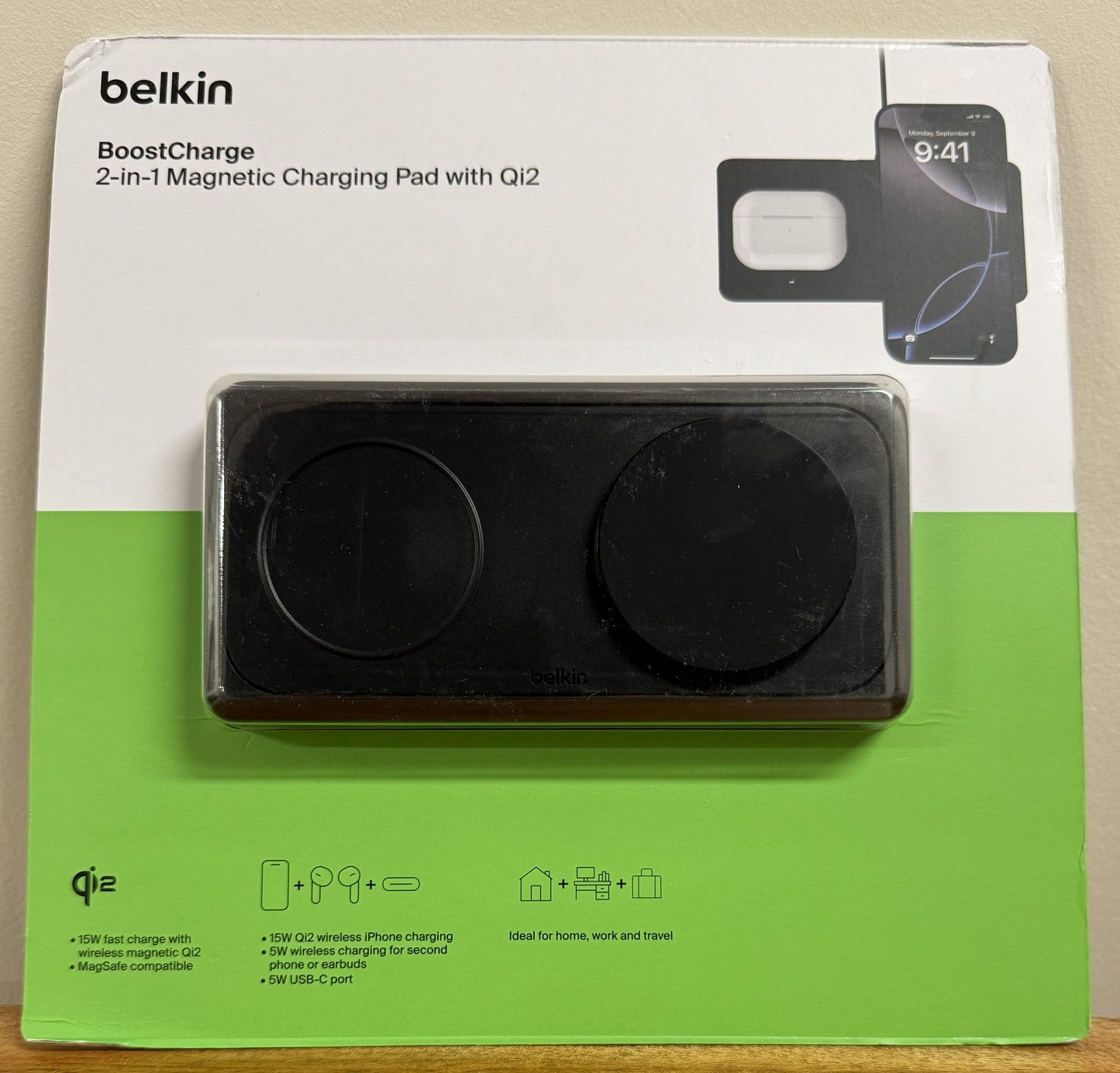 Belkin BoostCharge 2-in-1 Magnetic Charging Pad with Qi2