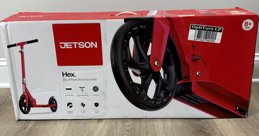 Jetson Hex Kick Scooter - Red: Aluminum Frame, Adjustable Handlebar, 220 lb Capacity
